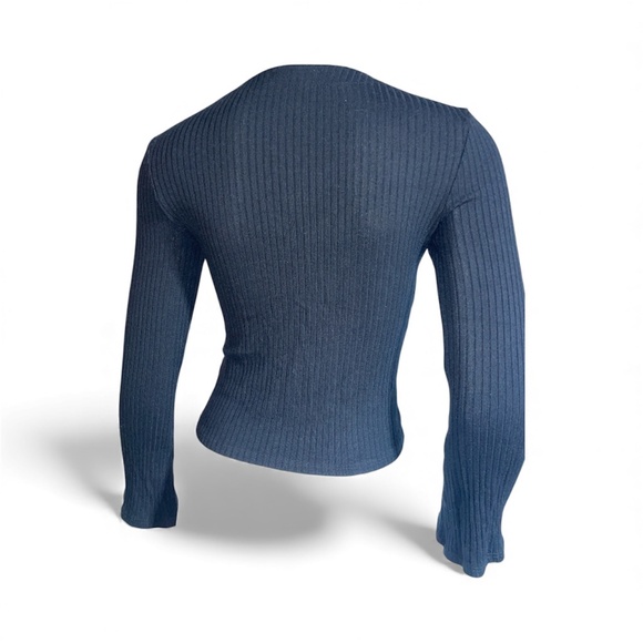 Reformation Gellar Knit Top Black Pearl Buttons Size S - Picture 5 of 7